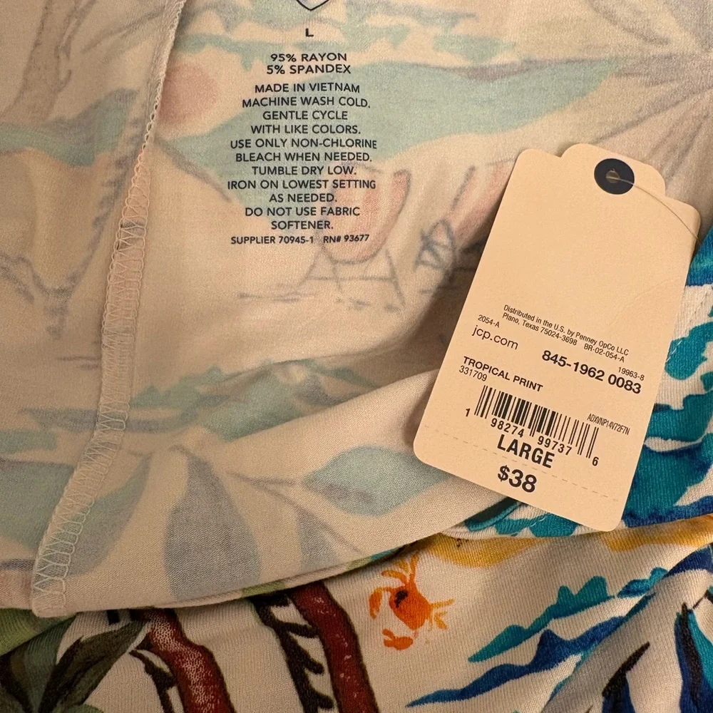 Tropical Print Swing Dress Size L. NEW WITH TAGS! - Picture 4 of 5